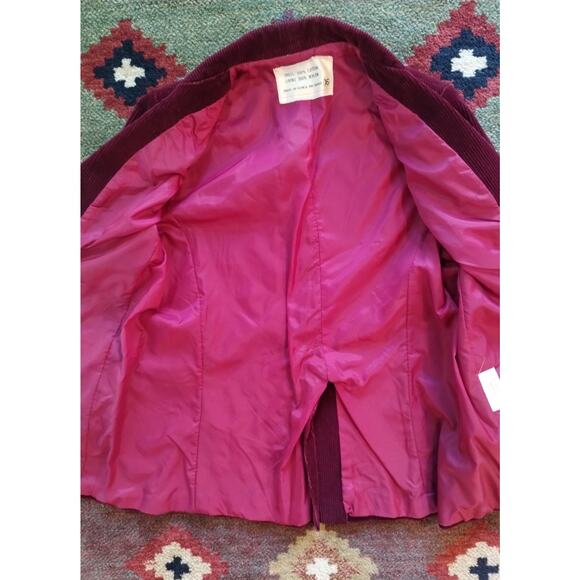 Vintage Red Thick Textured Corduroy Jacket Blazer Lined Pocketed Women’s Size 16 - Picture 6 of 8